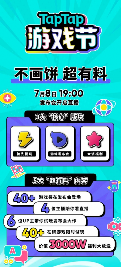 TapTap游戲節(jié)“三塊大餅”新鮮出爐，發(fā)布、試玩、福利，值得一試。